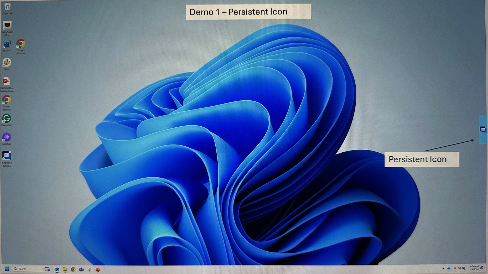 Demo 1 - Persistent Icon