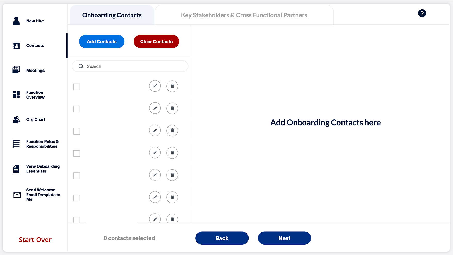 PowerApp unified onboarding contacts interface